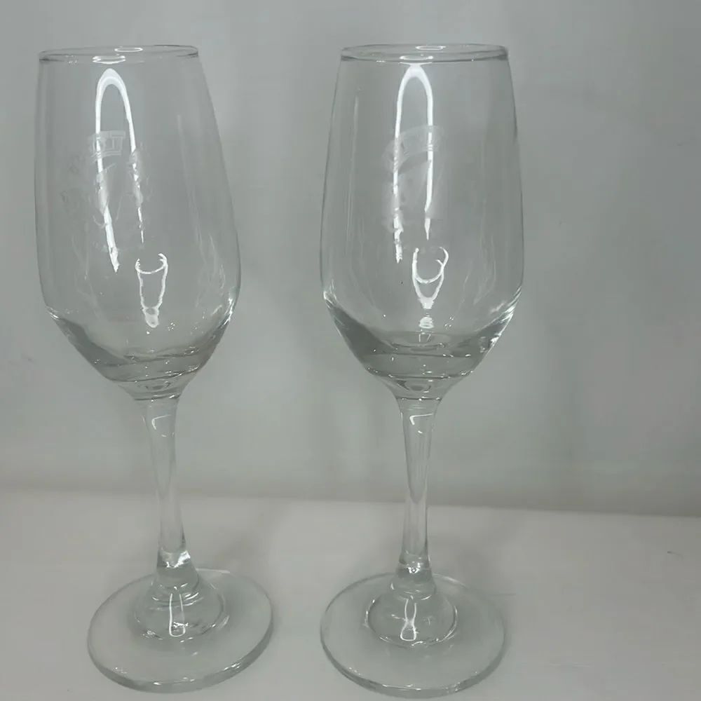 Madison Fondee 1827 Champagne Flutes 8 1/4 In Tall 3/4 Round Set 2 Bar Cocktail